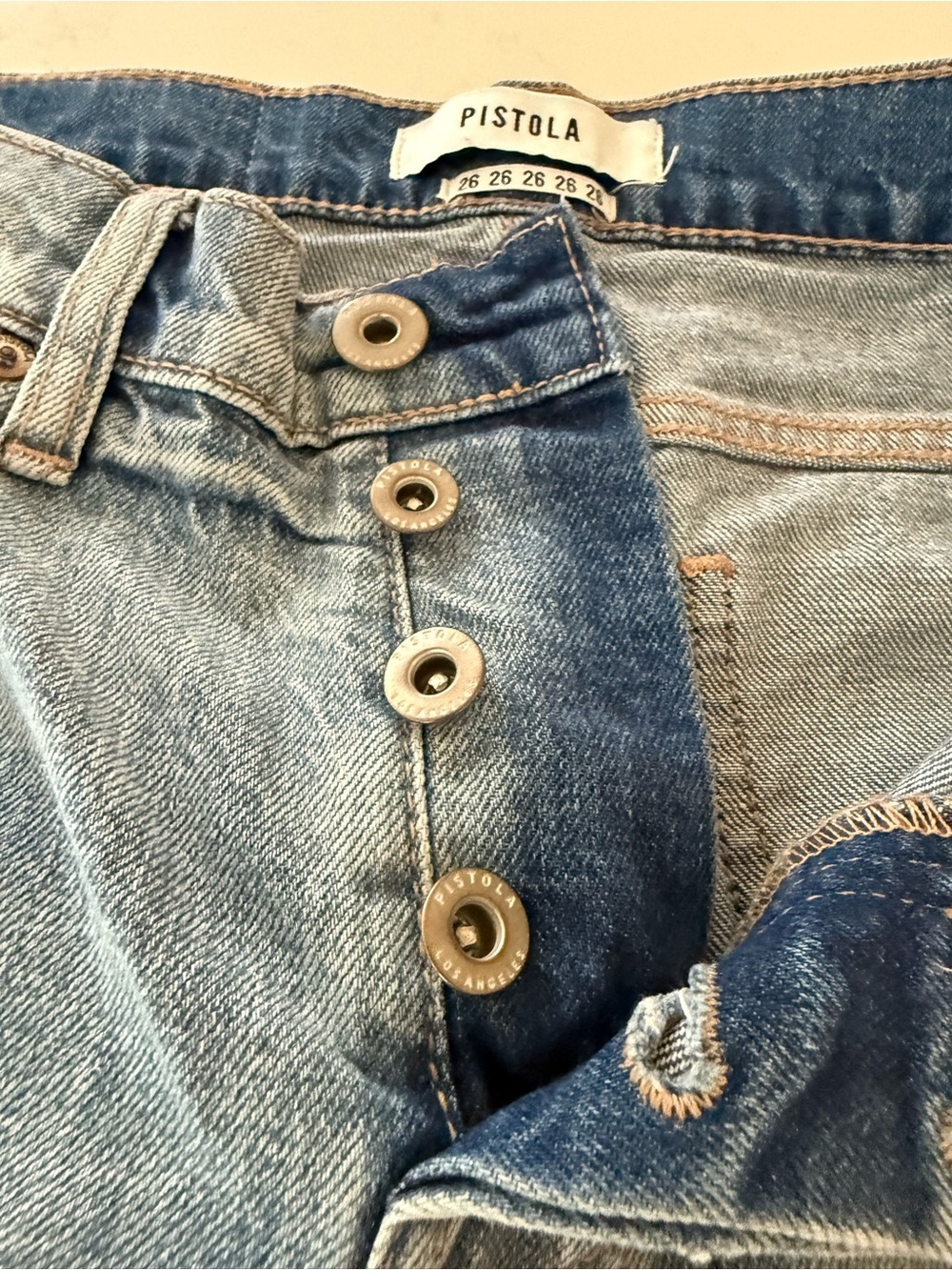 Pistola Distressed Cropped Straight Leg Jeans Size 26 - Picture 5 of 8